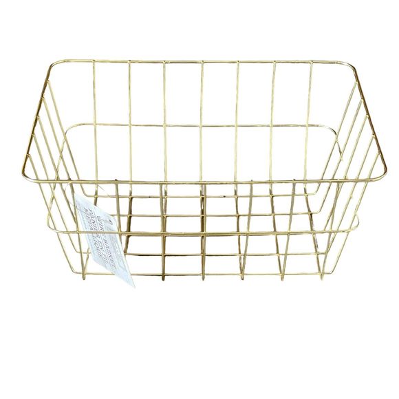Birch & Vine Gold Wire Small Rectangular Organizer Storage Baskets Set 10 Office - Picture 1 of 11